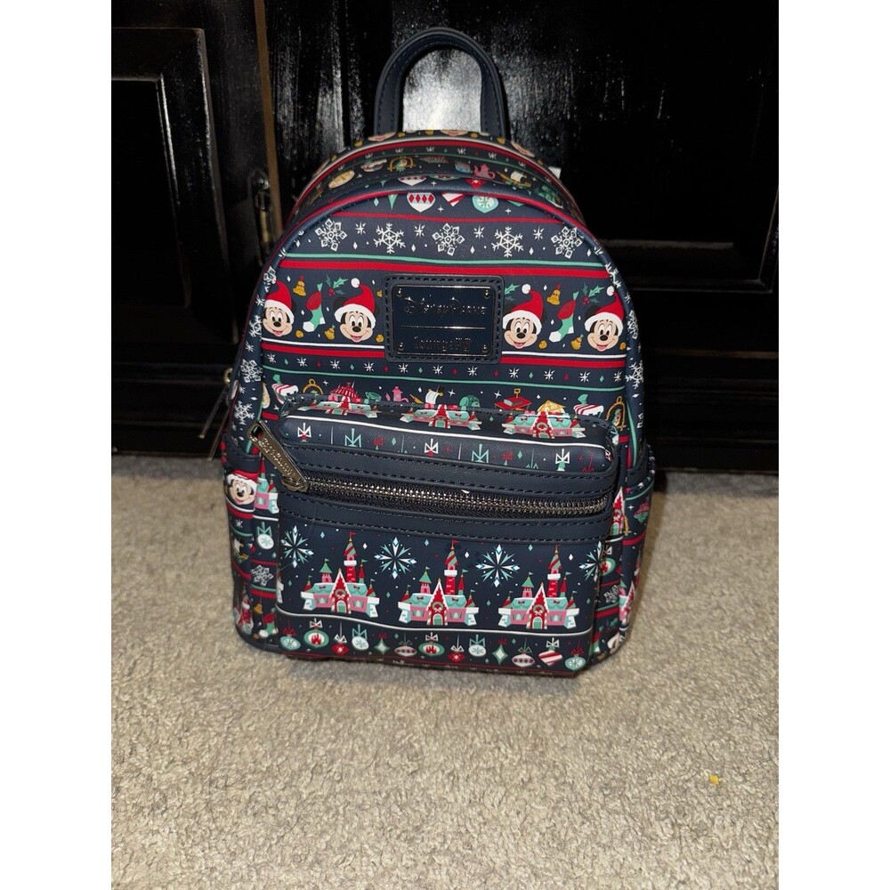 Loungefly Disney Parks Mickey Mouse Holiday Treats Backpack Tiki Castle World